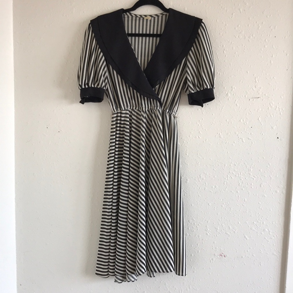Vintage B&W Striped Dress